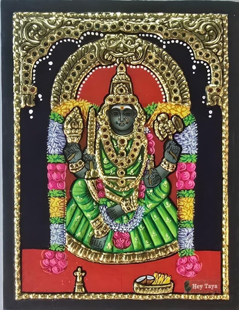 Goddess Karumariamman Tanjore Painting